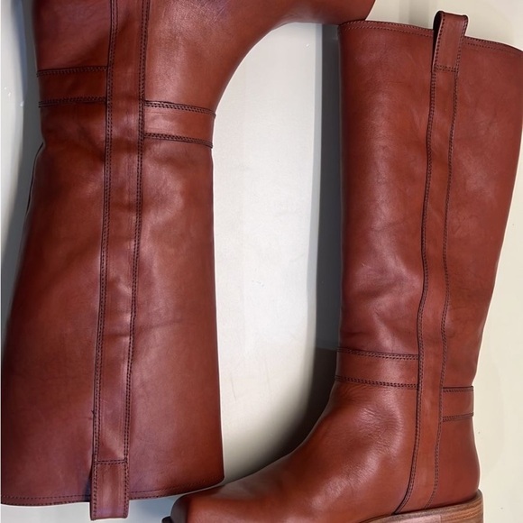 Agl MADE IN ITALY LEATHER Brown Combat Moto Boots with Smooth Leather - Picture 4 of 9